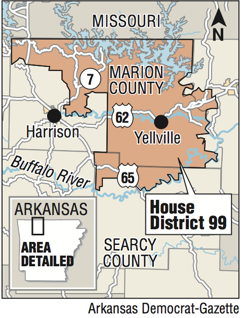 A map showing the location of House District 99.