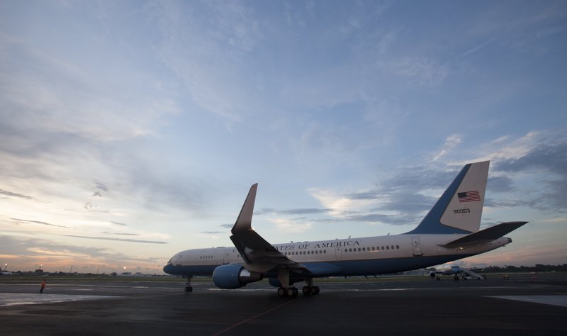  In this Aug. 14, 2015 file photo, the airplane carrying U.S. Secretary of State John Kerry prepares to depart the airport in Havana, Cuba, after the reopening of the U.S. Embassy after 54 years of broken diplomatic relations. 