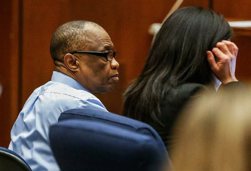 Lonnie Franklin Jr. appears in Los Angeles Superior Court for opening statements in his trial Tuesday. Franklin has pleaded innocent to killing nine women and a 15-year-old girl between 1985 and 2007.