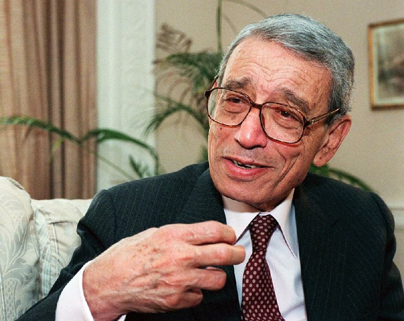 In this May 27, 1997 file photo, former United Nations Secretary-General Boutros Boutros-Ghali gestures during an interview with the Associated Press on Wednesday, May 21, 1997 in New York. 