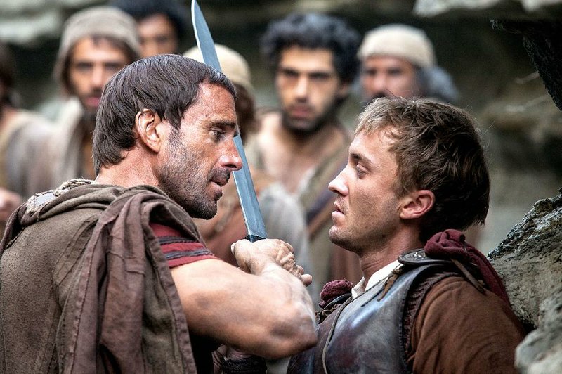 Clavius (Joseph Fiennes) pulls the old Jedi mind trick on his aide, tenderfoot centurion Lucius (Tom Felton), in the biblical procedural Risen.