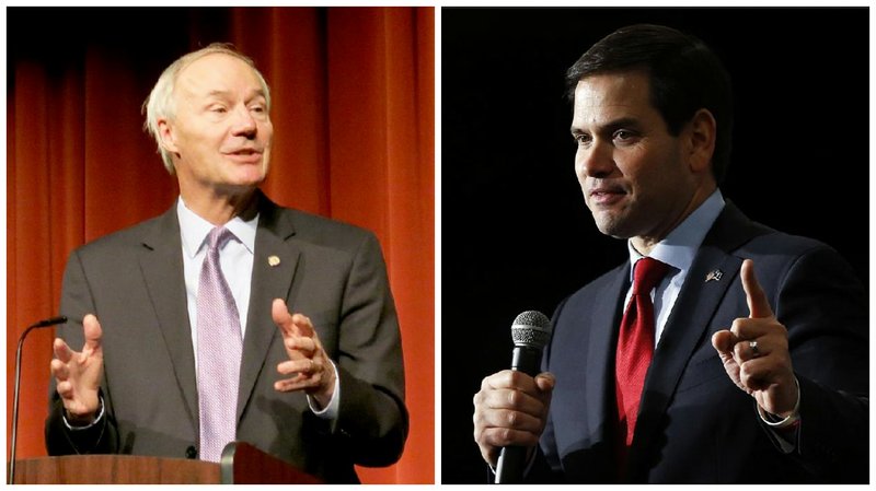 Gov. Asa Hutchinson and Florida Sen. Marco Rubio