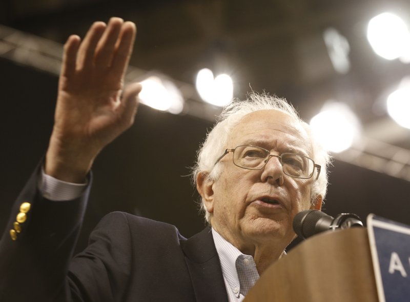 Democratic presidential candidate Sen. Bernie Sanders, I-Vt. speaks Tuesday during a rally in Norfolk, Va. 