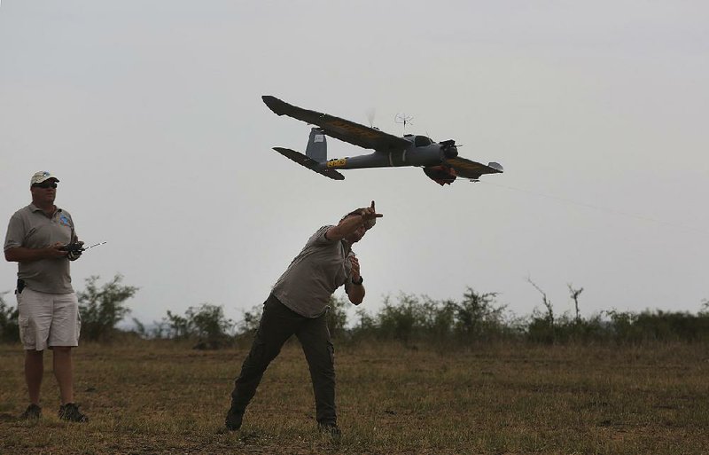 A drone is launched earlier this month at the Hluhluwe-Imfolozi Game Reserve in South Africa’s KwaZulu-Natal province.