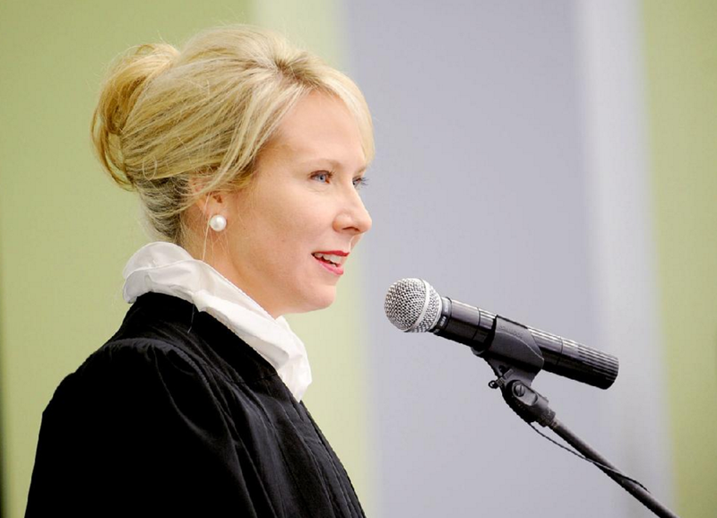 FILE — Arkansas Supreme Court Justice Courtney Hudson Goodson speaks Tuesday, March 6, 2012.