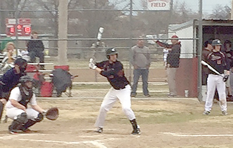 Photograph submitted Senior Blackhawk Bryce Beckman prepares to hit Monday in Green Forest.