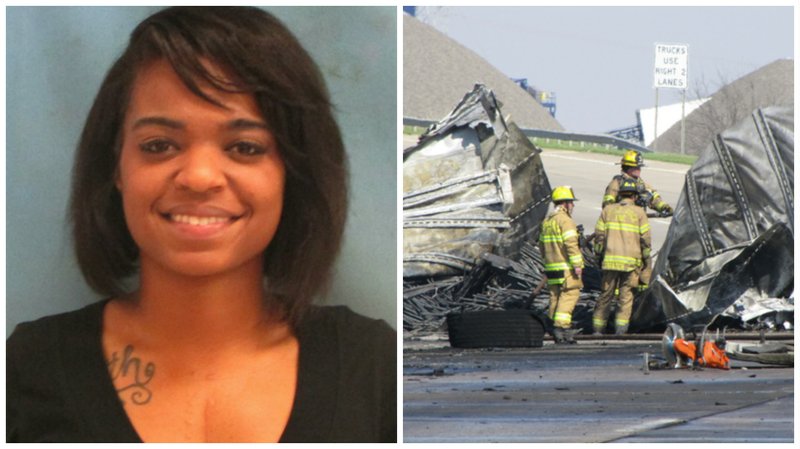 Leigh Veronica Miller and a file photo from the deadly March 2014 wreck on Interstate 440.