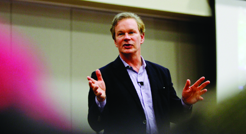 FILE — Gardening expert P. Allen Smith speaks during the South Arkansas Community College 10th annual Lecture Series at the El Dorado Conference Center in this 2016 file photo.