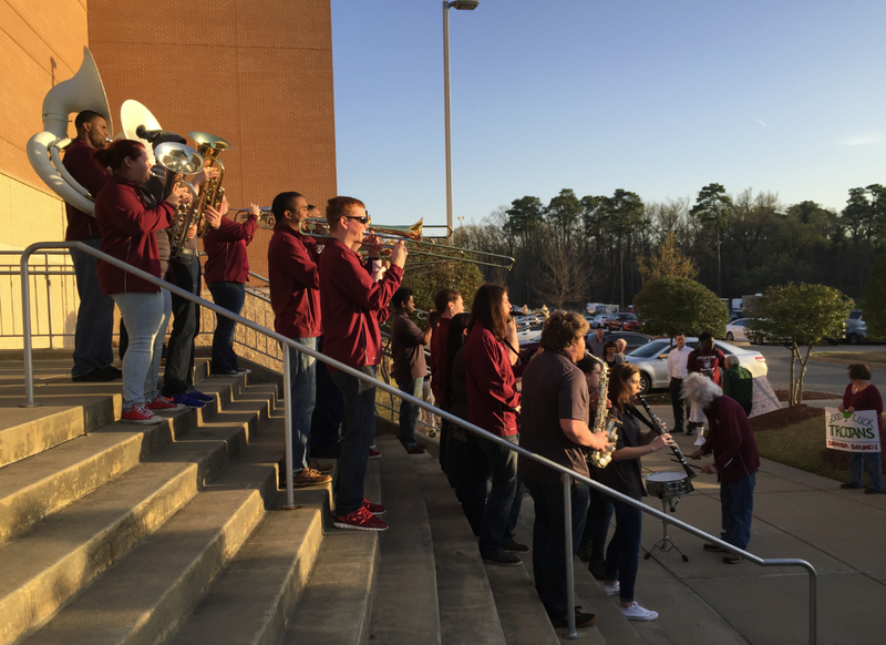 The UALR band helps send off the men's basketball team as it heads to Denver to play Purdue in the first round of the NCAA Tournament.