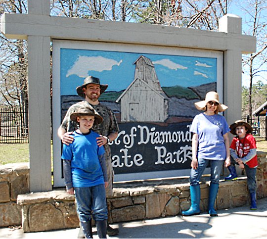 Submitted photo STATE PARK: The Melton family of Mansfield, Texas, visited Crater of Diamonds State Park this week after almost a year of planning for the family's spring break vacation.