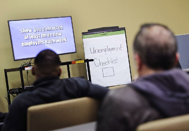 People attend an unemployment-benefits orientation class at the Georgia Department of Labor office in Atlanta earlier this month.