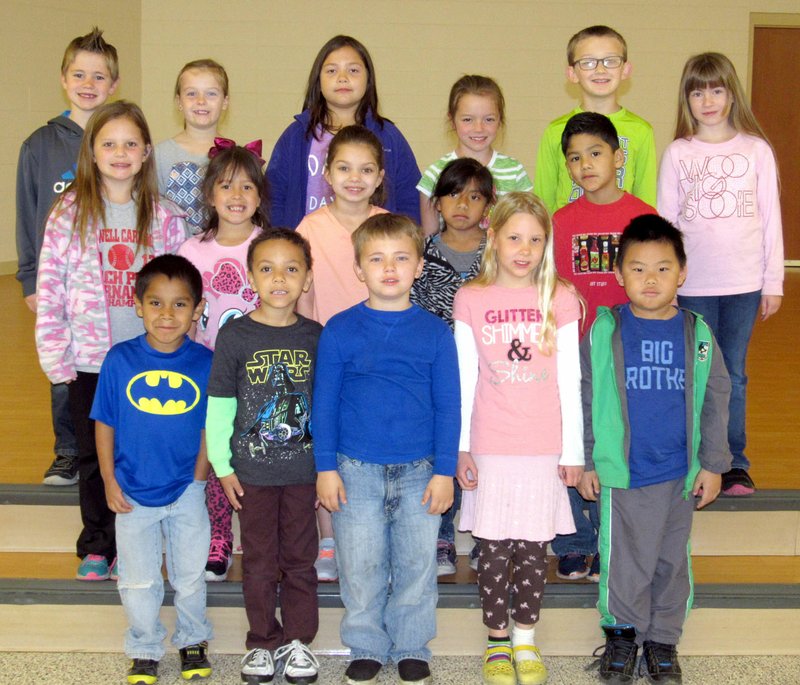 Submitted Photo The Shining Stars at Gentry Primary School for March 18 are: Kindergarten - Andres Guzman, Robbie Collis, David Hammock, Kaelin Martin and Hero Xiong; First Grade - Olivia Nations, Chloe Harlin, Adrina Tilley, Kayla Guzman and Christian Rodriquez; and Second Grade - Jaxson Holt, Olivia Scribner, Natalie Penate, Yeley Metcalf, Ben Ernest and Jasmine Weaver.