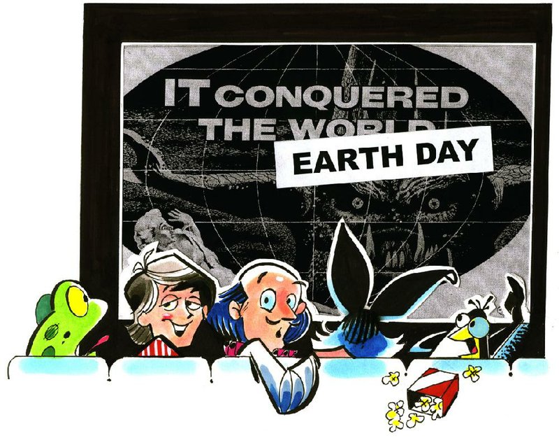 Arkansas Democrat-Gazette Earth Day/Theater Illustration. 