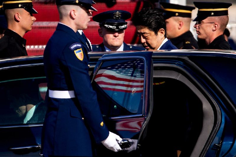 Japanese Prime Minister Shinzo Abe arrives Wednesday at Andrews Air Force Base, Md., to attend the Nuclear Security Summit. President Barack Obama will host leaders from about 50 countries for the summit, which starts today. 