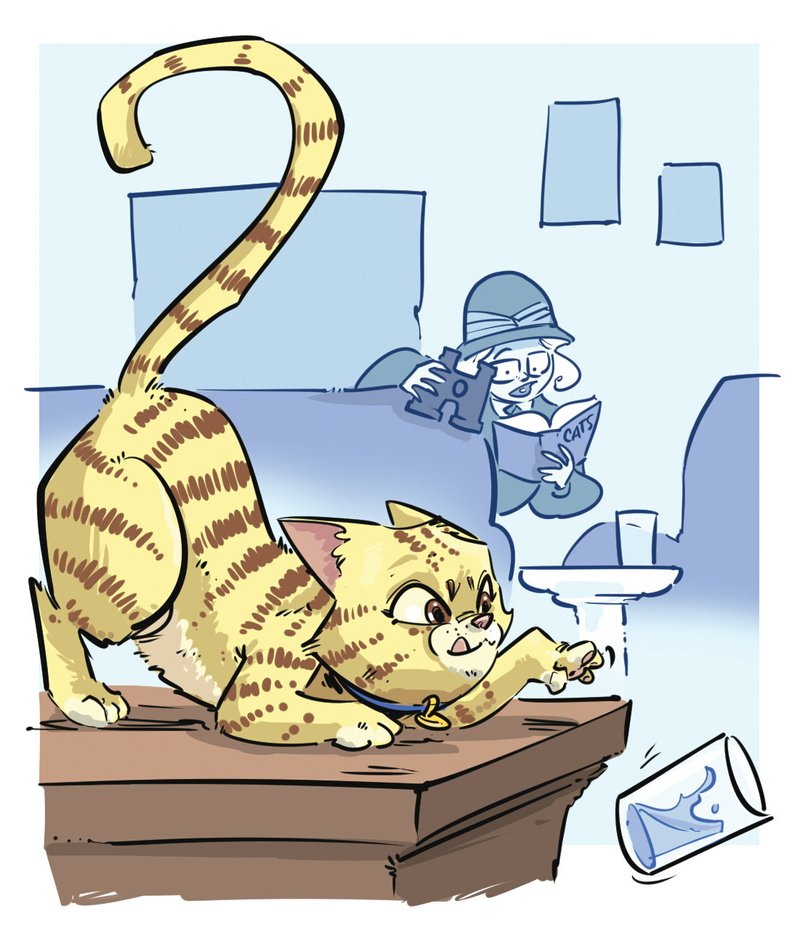 Arkansas Democrat-Gazette curious cat illustration.