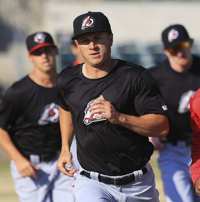 Outfielder Chad Hinshaw spent most of spring training with the parent club Los Angeles Angels, but he will again start the season in the minors with the Arkansas Travelers.