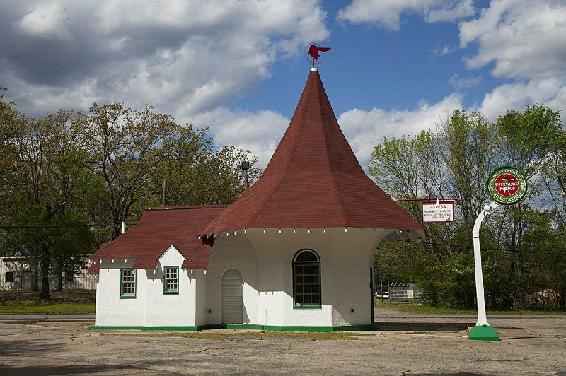 The historic Roundtop Filling Station in Sherwood, which was restored and is to become a police substation, sits vacant Wednesday. 