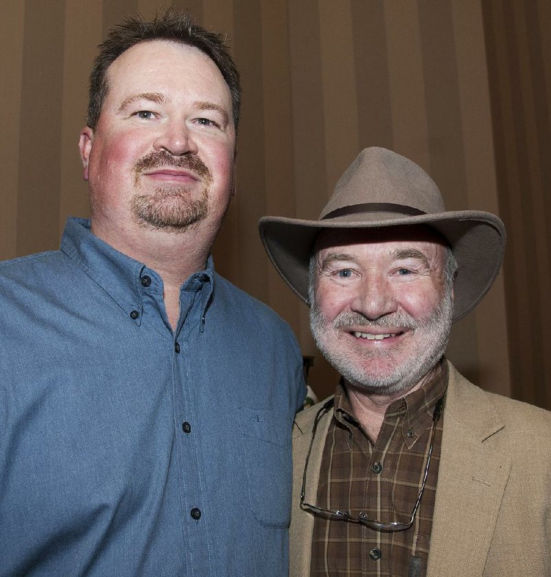 Three time world champion duck caller Brad Allen of Searcy with Steve "Wildman" Wilson, right.