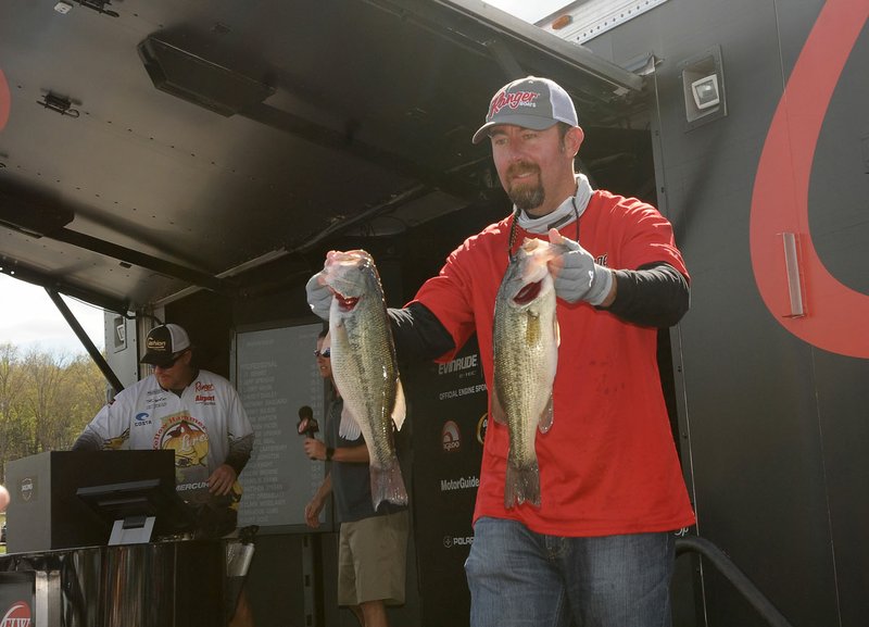 Jason Sandidge of Centerton is the leading co-angler. He weighed five bass Thursday totaling 13 pounds, 14 ounces.