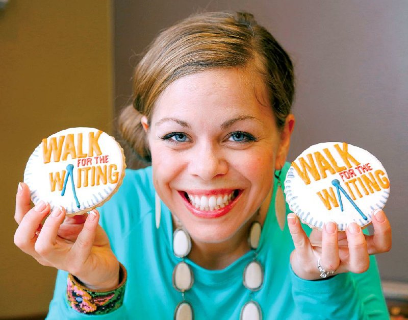 Home-baker Carol Spenst makes decorated cookies for special events, including these for one of her favorite causes, Walk for the Waiting on April 30 in Little Rock. 