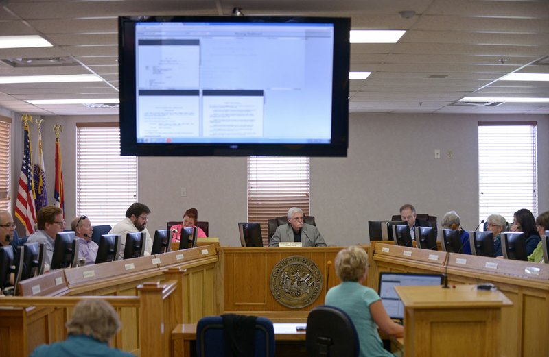 The Benton County Quorum Court holds a special session Friday at the Benton County Administration Building in Bentonville. The court voted to accept Sheriff Kelley Cradduc's resignation and declare a vacancy for the position.