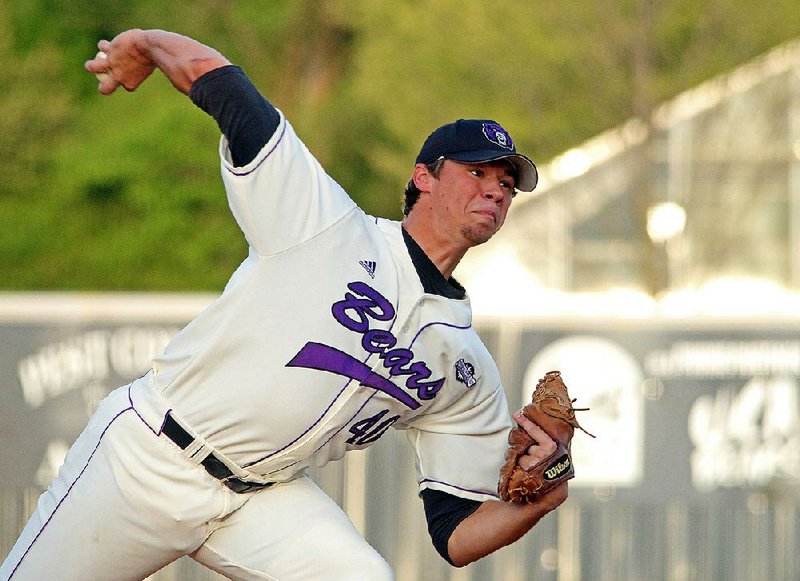Central Arkansas pitcher Connor Gilmore has started 43 games in his career and holds several of the school’s career records, including victories, shutouts and innings pitched.