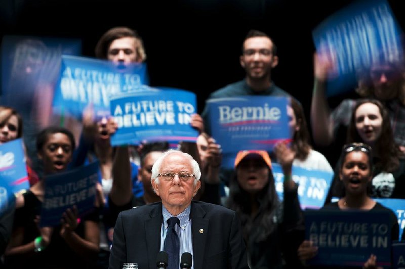 Democratic presidential candidate, Sen. Bernie Sanders, I-Vt., speaks at a campaign stop, Thursday, April 21, 2016, in Scranton, Pa. 