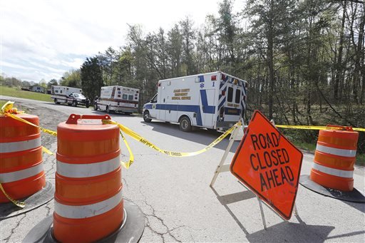 Law enforcement has closed down Union Hill Road in Pike County, Ohio, while they investigate a shooting with multiple fatalities Friday, April 22, 2016.