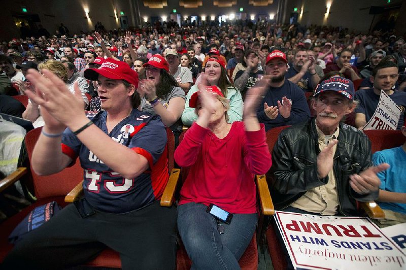 A crowd awaits Donald Trump’s arrival Saturday at a rally in Bridgeport, Conn. The Republican presidential candidate told attendees that he knew he had to “rant and rave” so they wouldn’t fall asleep.