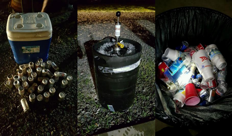 Lonoke County sheriff's office deputies found several empty alcohol containers and a full-sized keg Sunday at an after-prom party on property owned by a Sherwood elementary school teacher. 