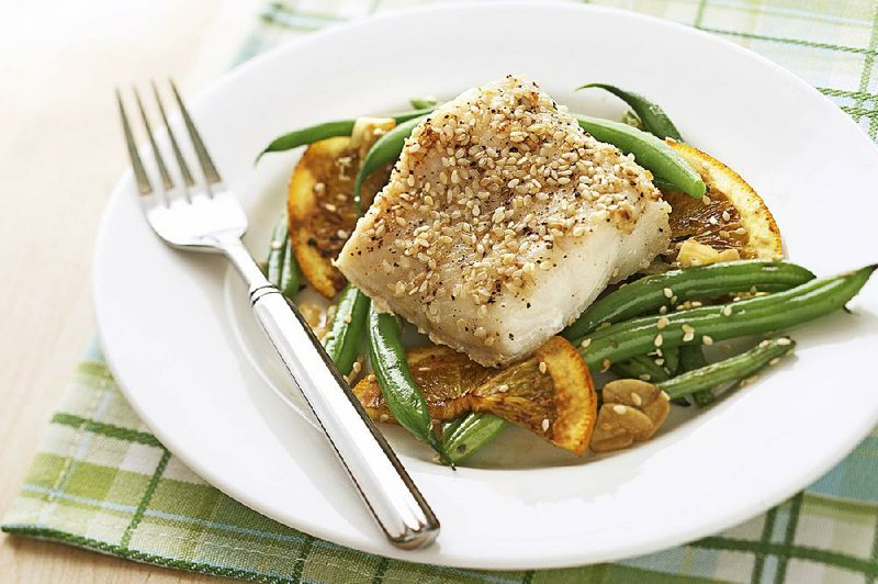 Sesame-Crusted Cod With Green Beans 