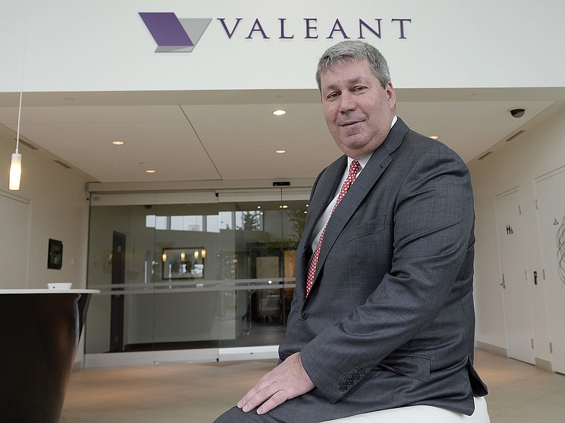  In this Tuesday, May 19, 2015, file photo, Valeant Pharmaceuticals CEO J. Michael Pearson poses at the company's annual general meeting in Montreal. 