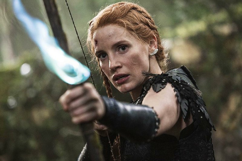 Jessica Chastain plays the warrior Sara in The Huntsman: Winter’s War. It came in second at last weekend’s box office and made a little over $19.4 million.