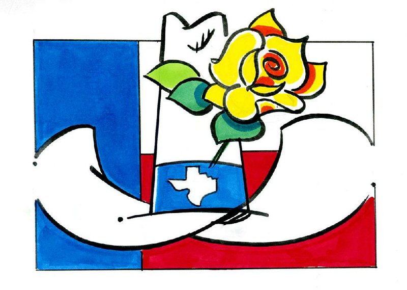 Arkansas Democrat-Gazette Yellow Rose of Texas illustration 