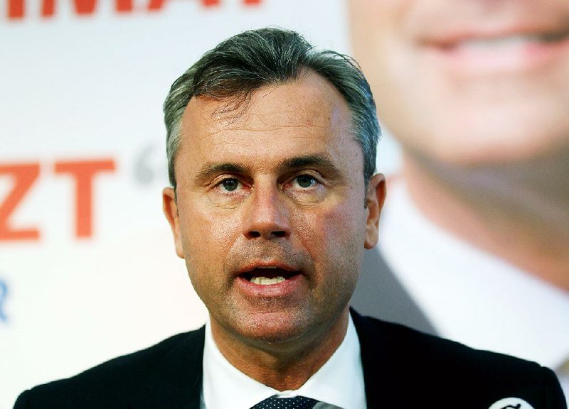 Presidential candidate Norbert Hofer of the Freedom Party, which is anti-European Union, is the favorite going into the May 22 runoff in Austria.