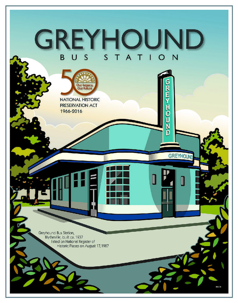 The Arkansas Historic Preservation Program is giving away 200 posters depicting the historic Greyhound Bus Station in Blytheville to mark the 50th anniversary of the National Historic Preservation Act.