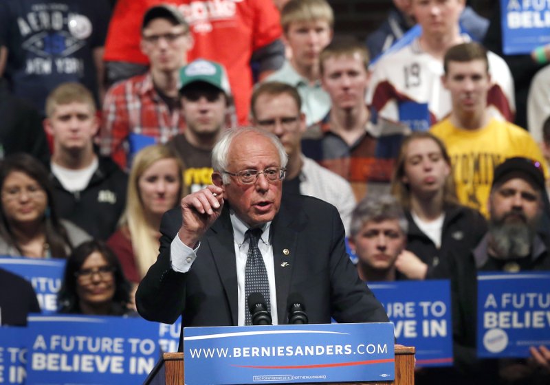 FILE - In this Tuesday, April 5, 2016 file photo, Democratic presidential candidate Sen. Bernie Sanders, I-Vt., speaks at a campaign rally in Laramie, Wyo. Wyoming Democrats are caucusing Saturday, April 9, to voice their preference for who should be the party’s presidential nominee. Sanders is coming off Tuesday’s primary victory in Wisconsin and is looking to extend his recent success against Hillary Clinton heading into much bigger contests this month. (AP Photo/Brennan Linsley, File)
