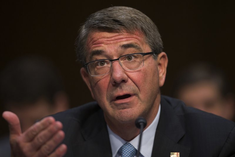 In this April 28, 2016 file photo, Defense Secretary Ash Carter testifies on Capitol Hill in Washington.