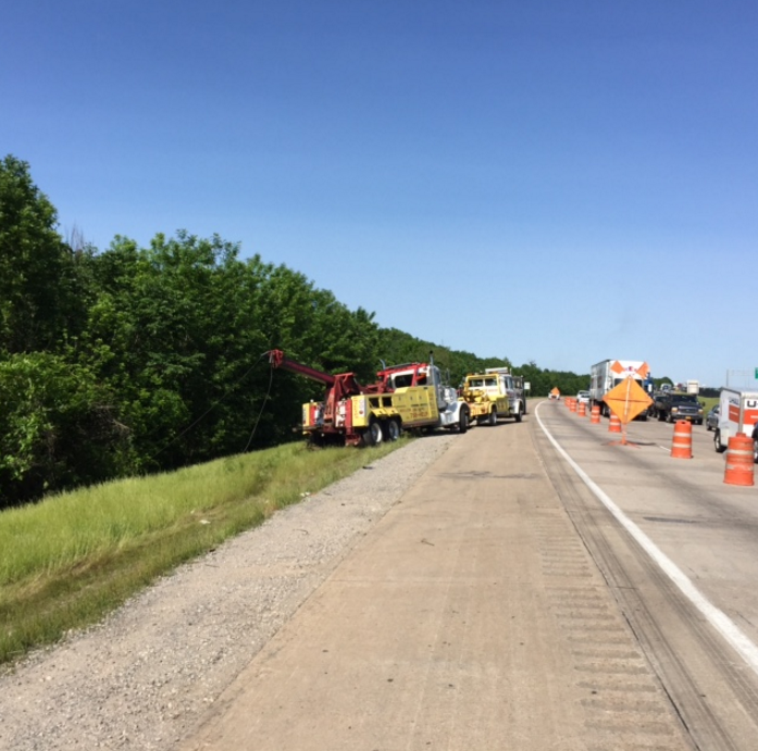 The Arkansas State Highway and Transportation Department said this "unauthorized lane closure" caused major backups during Thursday afternoon's rush hour.