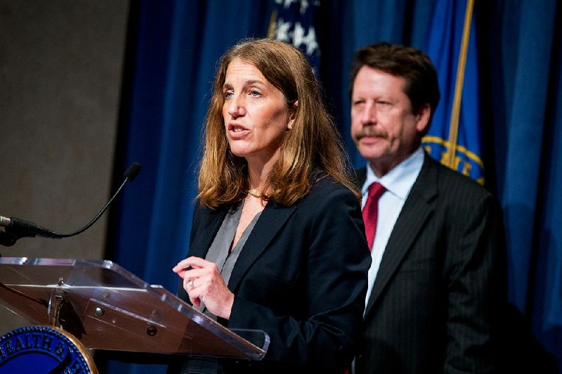 Health and Human Services Secretary Sylvia Burwell, accompanied by Food and Drug Administration Commissioner Robert Califf, on Thursday announces new regulations for electronic cigarettes.