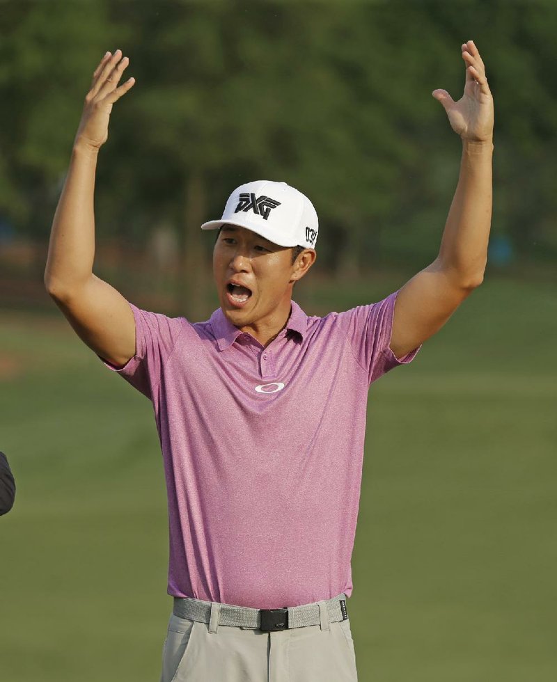 James Hahn missed out on a chance to win the Wells Fargo Championship in regulation Sunday but managed to par the first hole in a sudden-death playoff to beat Roberto Castro to win his second PGA Tour title.