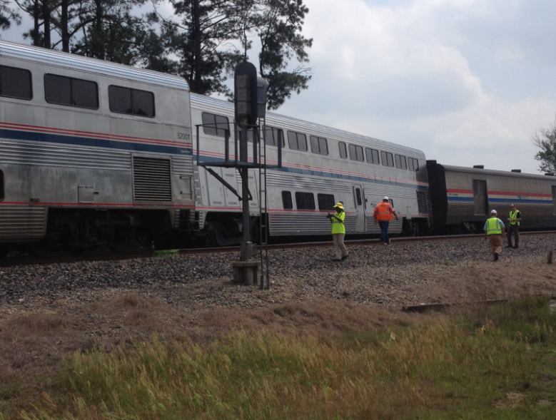 An Amtrak train with 90 people aboard partially derailed at 12:30 p.m. Tuesday near Perla in Hot Spring County.