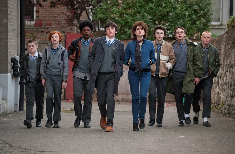 In 1985, Dublin schoolkids — including (from left) Garry (Karl Rice), Darren (Ben Carolan), Ngig (Percy Chamburuka), Conor (Ferdia Walsh-Peelo), Raphina (Lucy Boynton) and Eamon (Mark McKenna) — start a New Wave band in John Carney’s Sing Street.
