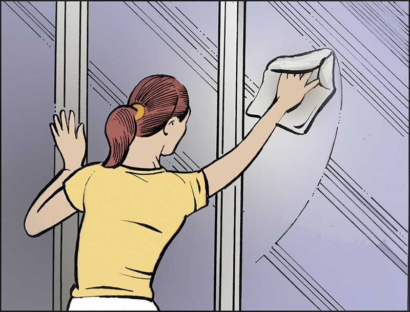 Arkansas Democrat-Gazette window cleaning illustration. 