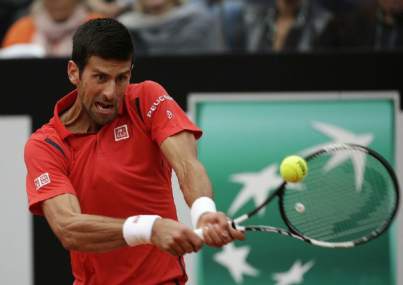 Novak Djokovic needed a second-set tiebreak to defeat seven-time champion Rafael Nadal and advance to the semifinals of the Rome Masters, his 12th consecutive victory at the event.