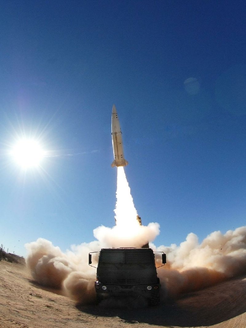 The High Mobility Artillery Rocket System launcher is shown firing a tactical missile, both of which will be produced again this year at Lockheed Martin’s East Camden plant. 
