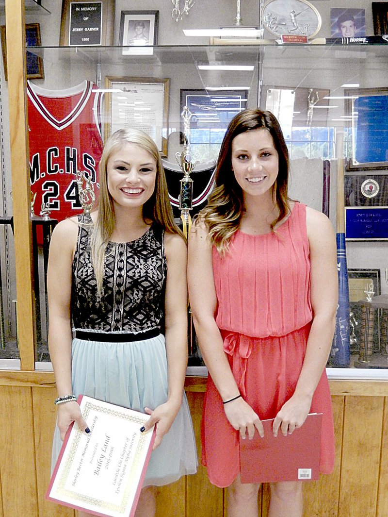 Photo submitted Epsilon Sigma Alpha scholarship recipients Bailey Land, left, and Hannah Lynn Vaughn.