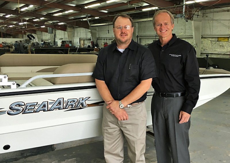 SeaArk President Steve Henderson (left) with Correct Craft President and CEO Bill Yeargin