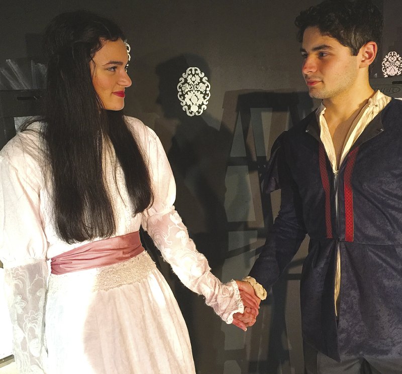 Kathleen Curlee and Nick Cordero star in “Romeo and Juliet” at Arts Live Theatre in Fayetteville. The productions runs through Sunday.