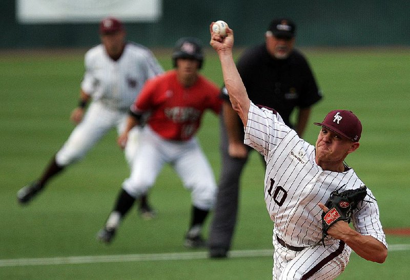 UALR pitcher Cory Malcom allowed 2 runs on 8 hits while striking out 7 over 5 innings, but Arkansas State scored six runs in the top of the ninth inning to beat the Trojans 12-10 on Friday night.